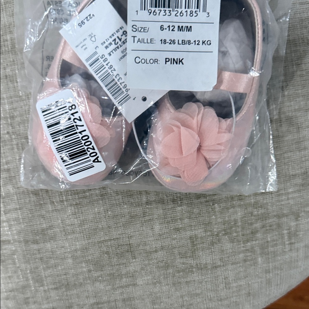 Children’s Place Pink Baby Shoes with Flower Accent